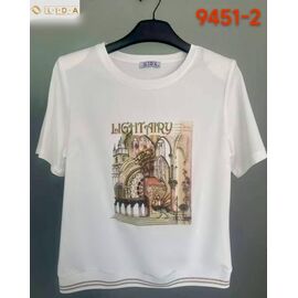футболка жіноча 9451-2 white р.52-62 "LIDA" недорого оптом від прямого постачальника