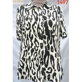 Сорочка жіноча літня 1497 black-white р.52-62 "LIDA" недорого оптом від прямого постачальника