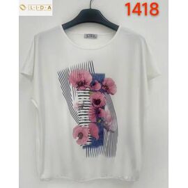 футболка жіноча 1418 white р.52-62 "LIDA" недорого оптом від прямого постачальника