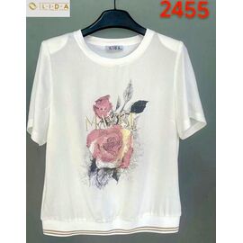 футболка жіноча 2455 white р.52-62 "LIDA" недорого оптом від прямого постачальника