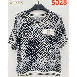 футболка жіноча 5028 l.grey-black р.52-62 "LIDA" недорого оптом від прямого постачальника