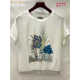 футболка жіноча 2271 white р.52-62 "LIDA" недорого оптом від прямого постачальника