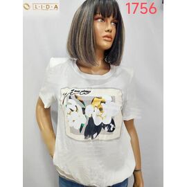 футболка жіноча 1756 white р.52-62 "LIDA" недорого оптом від прямого постачальника