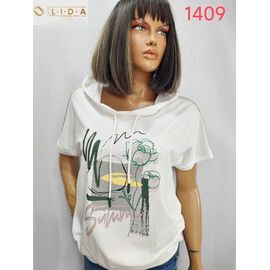 футболка жіноча 1409 white р.52-62 "LIDA" недорого оптом від прямого постачальника