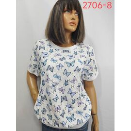 футболка жіноча 2706-8 white-l.blue р.52-62 "LIDA" недорого оптом від прямого постачальника