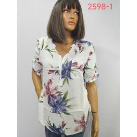 футболка жіноча 2598-1 white-blue р.52-62 "LIDA" недорого оптом від прямого постачальника