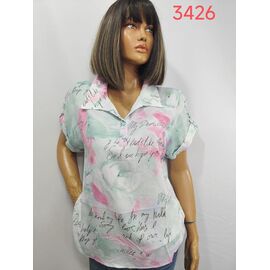 футболка жіноча 3426 white-l.green р.52-62 "LIDA" недорого оптом від прямого постачальника