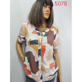 Сорочка жіноча літня 5078 white-brown р.52-62 "LIDA" недорого оптом від прямого постачальника