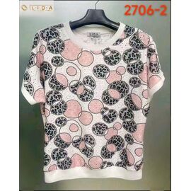 футболка жіноча 2706-2 white-pink р.52-62 "LIDA" недорого оптом від прямого постачальника