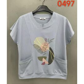 футболка жіноча 0497 grey р.52-62 "LIDA" недорого оптом від прямого постачальника