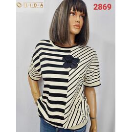 футболка жіноча 2869 beige р.52-62 "LIDA" недорого оптом від прямого постачальника