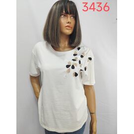 футболка жіноча 3436 white р.52-62 "LIDA" недорого оптом від прямого постачальника