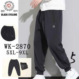 Штани спортивні чоловічі 2870 black р.5XL-9XL "ZERO" недорого оптом від прямого постачальника