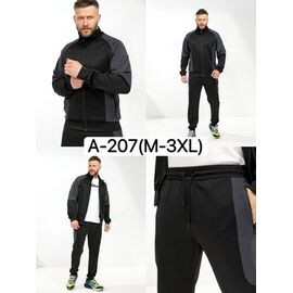 Фотография Костюм спортивный мужской A207 black р.M-3XL "Ale-Ate" недорого оптом от прямого поставщика