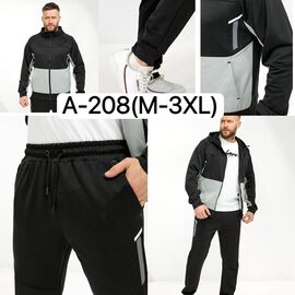 Фотография Костюм спортивный мужской A208 black р.M-3XL "Ale-Ate" недорого оптом от прямого поставщика