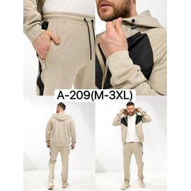 Фотография Костюм спортивный мужской A209-0 beige р.M-3XL "Ale-Ate" недорого оптом от прямого поставщика