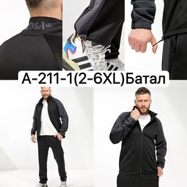 Фотография Костюм спортивный мужской A211-1 black р.2XL-6XL "Ale-Ate" недорого оптом от прямого поставщика