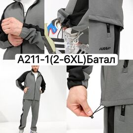 Фотография Костюм спортивный мужской A211-1 grey р.2XL-6XL "Ale-Ate" недорого оптом от прямого поставщика