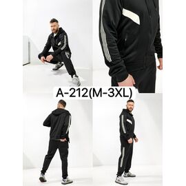 Фотография Костюм спортивный мужской A212 black р.M-3XL "Ale-Ate" недорого оптом от прямого поставщика