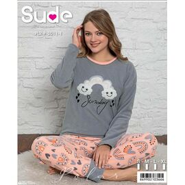 Фотография Пижама тёплая женская 3011-1 grey р.M-2XL "4 Seasons" недорого оптом от прямого поставщика