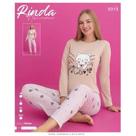 Фотография Пижама женская 3013 beige р.M-2XL "4 Seasons" недорого оптом от прямого поставщика