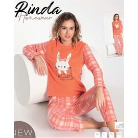 Фотография Пижама тёплая женская 4079 orange р.M-2XL "4 Seasons" недорого оптом от прямого поставщика