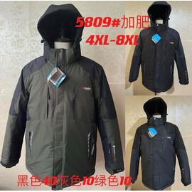 Куртка чоловіча зимова 5809 black р.4XL-8XL "LeHung" недорого оптом від прямого постачальника