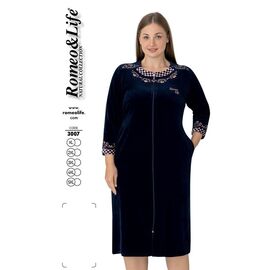 Халат жіночий 3007 navy р.XL-5XL "Cotpark" недорого оптом від прямого постачальника