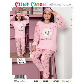 Фотография Пижама детская тёплая на девочку 1359 pink-old-3 р.9-16 "Disneyopt kids" недорого оптом от прямого поставщика