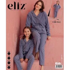 Фотография Пижама детская тёплая на девочку 1130-15C grey р.5-12 "Disneyopt kids" недорого оптом от прямого поставщика