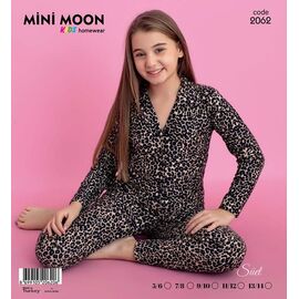 Фотография Пижама детская тёплая на девочку 2062 beige-black р.5-14 "Disneyopt kids" недорого оптом от прямого поставщика