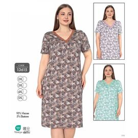 Нічня жіноча 13615 l.blue р.2XL-5XL "Cotpark" недорого оптом від прямого постачальника