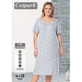 Нічня жіноча 13416B l.grey р.5XL-8XL "Cotpark" недорого оптом від прямого постачальника