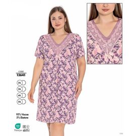 Нічня жіноча 13641 pink р.2XL-5XL "Cotpark" недорого оптом від прямого постачальника