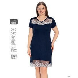 Нічня жіноча 13515 navy р.2XL-5XL "Cotpark" недорого оптом від прямого постачальника