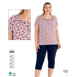 Піжама жіноча 14564 pink р.2XL-5XL "Cotpark" недорого оптом від прямого постачальника