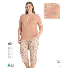 Піжама жіноча 14649 beige р.XL-4XL "Cotpark" недорого оптом від прямого постачальника
