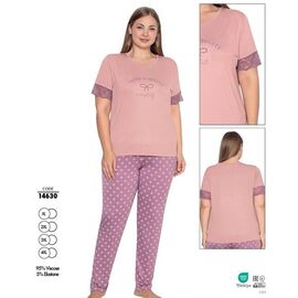 Піжама жіноча 14630 pink р.XL-4XL "Cotpark" недорого оптом від прямого постачальника