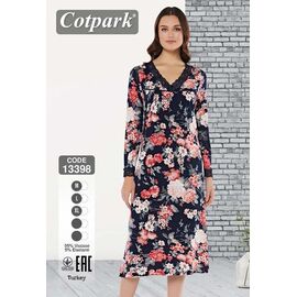 Нічня жіноча 13398 black-red р.M-XL "Cotpark" недорого оптом від прямого постачальника