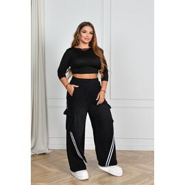 Штани спортивні жіночі теплі 6087 black р.L-2XL "Saint Wish" недорого оптом від прямого постачальника