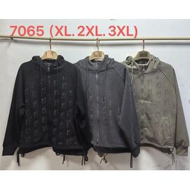 Кофта спортивна жіноча тепла 7065 black р.XL-3XL "Saint Wish" недорого оптом від прямого постачальника