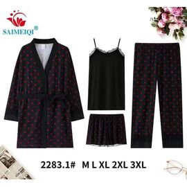 Комплект жіночий 2283-1 black-red р.M-3XL "Estima" недорого оптом від прямого постачальника