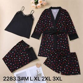 Комплект жіночий 2283-3 black-red р.M-3XL "Estima" недорого оптом від прямого постачальника