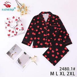 Піжама жіноча 2480-1 black р.M-2XL "Estima" недорого оптом від прямого постачальника