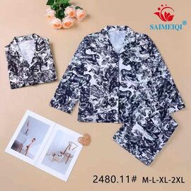 Піжама жіноча 2480-11 black р.M-2XL "Estima" недорого оптом від прямого постачальника