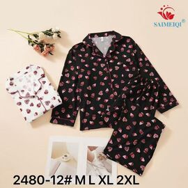 Піжама жіноча 2480-12 black р.M-2XL "Estima" недорого оптом від прямого постачальника