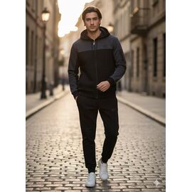 Костюм спортивний чоловічий 5707 black-d.grey р.S-2XL "Moranny" недорого оптом від прямого постачальника