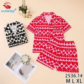 Піжама легка жіноча 2536-1 red р.M-XL "Estima" недорого оптом від прямого постачальника