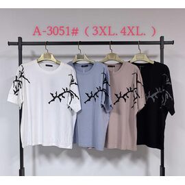 Фотография Футболка женская A3051 mix р.3XL-4XL "Estima" недорого оптом от прямого поставщика