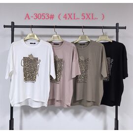 Фотография Футболка женская A3053 mix р.4XL-5XL "Estima" недорого оптом от прямого поставщика